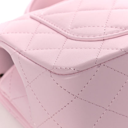 Chanel Lambskin Quilted Mini Top Handle Rectangular Flap Light Pink 11 of 14