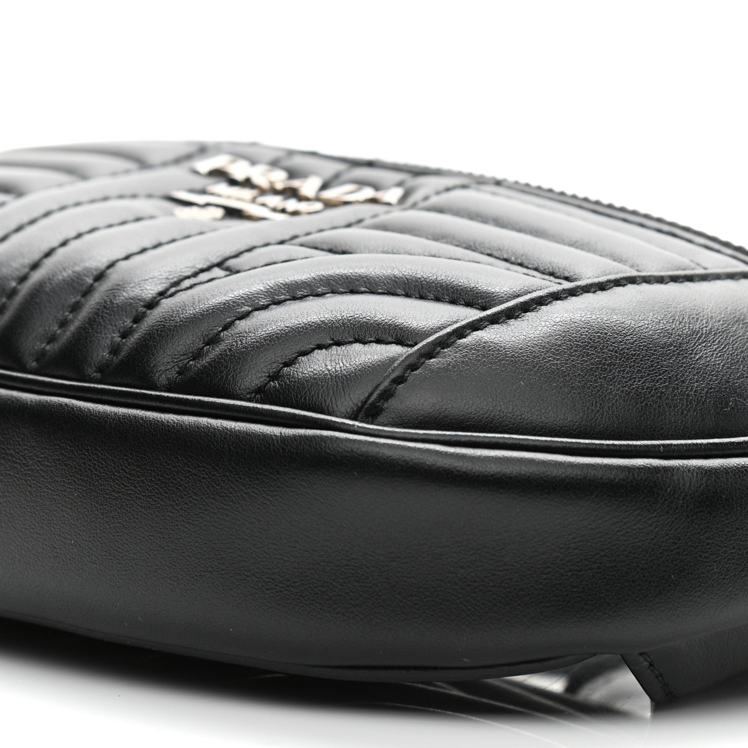 Prada Soft Calfskin Impunture Diagramme Belt Bag Black 10 of 10