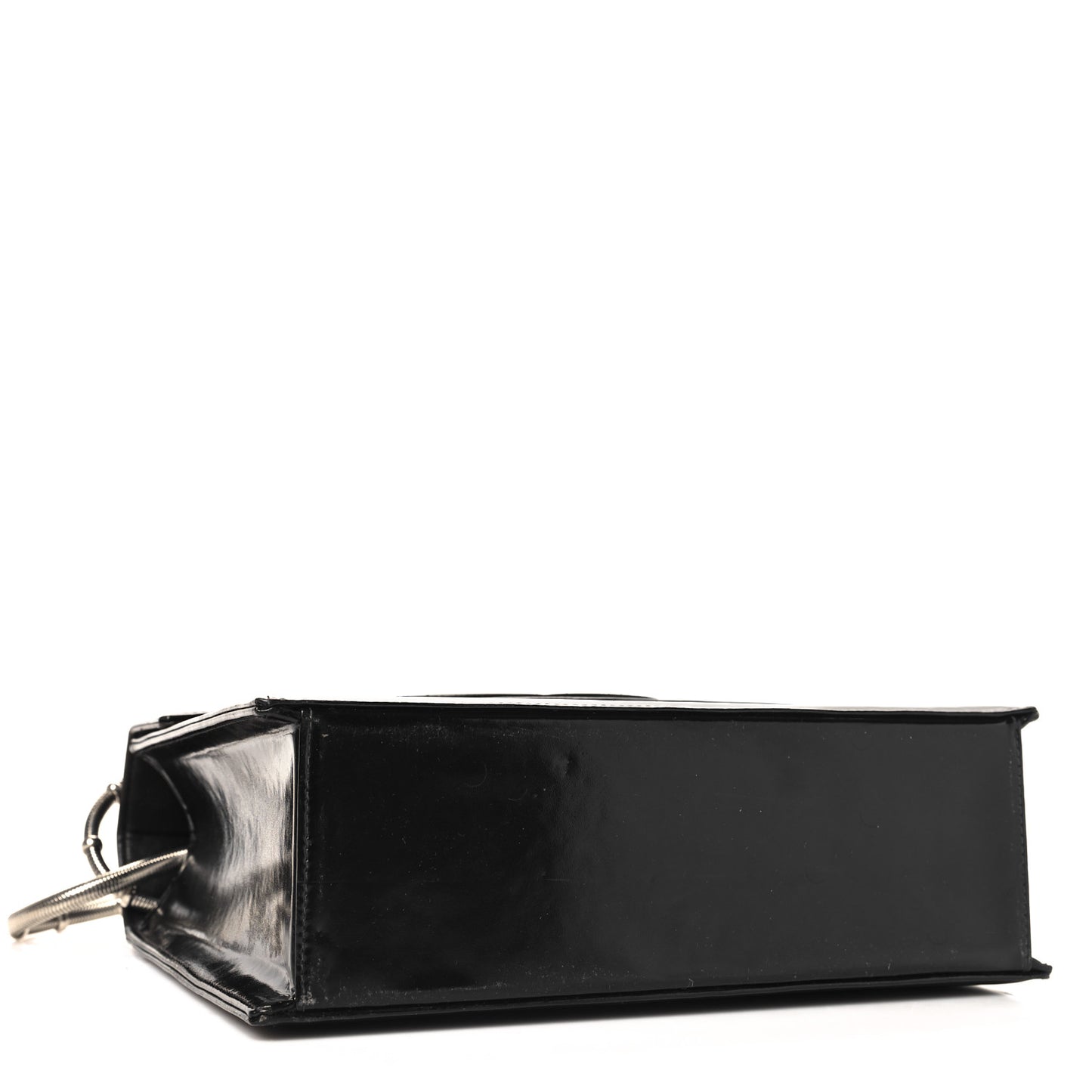 Lambskin Patent CC Snake Chain Flap Bag Black
