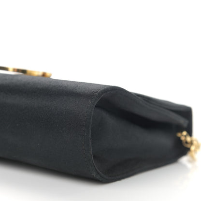 Salvatore Ferragamo Satin Gancini Chain Crossbody Black 9 of 10