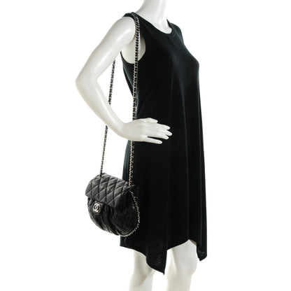 Chanel Washed Lambskin Quilted Medium Chain Around Messenger Black 2 of 7