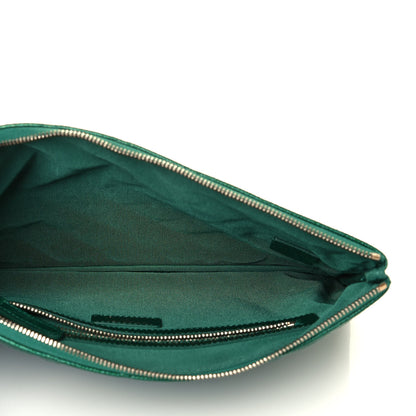 Chanel Metallic Caviar Quilted Medium Cosmetic Case Green 5 of 13