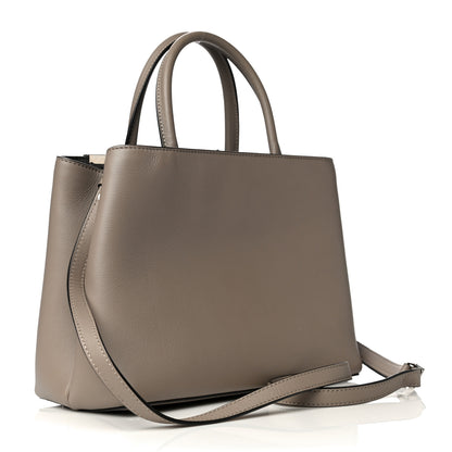 Fendi Vitello Dolce Century Petite 2Jours Tote Tortora Carbone 3 of 11