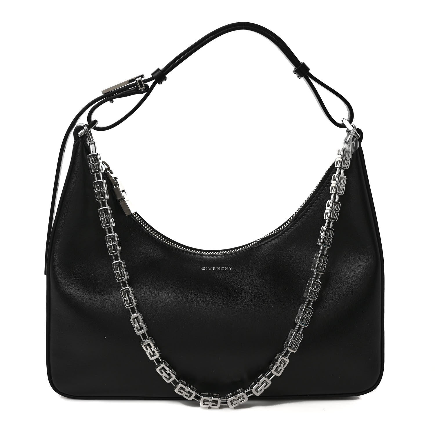 Givenchy Smooth Calfskin Small Moon Cut Out Shoulder Bag Black 1 of 9