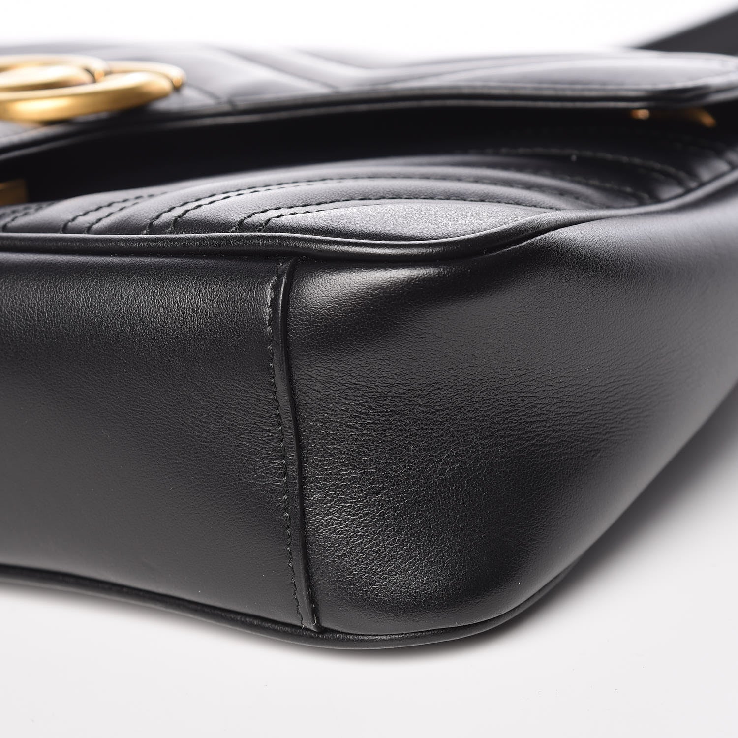 Gucci Calfskin Matelasse Small GG Marmont Shoulder Bag Black 9 of 9