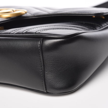 Gucci Calfskin Matelasse Small GG Marmont Shoulder Bag Black 9 of 9