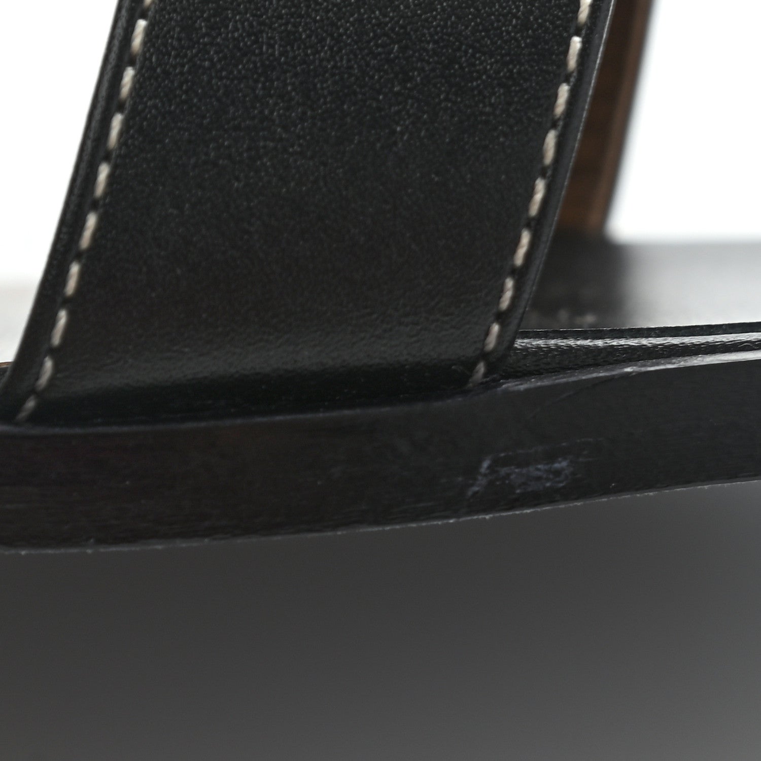 Hermes Box Calfskin Oran Sandals 38 Black 11 of 12
