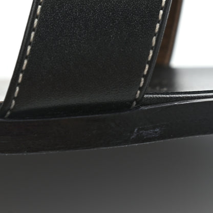 Hermes Box Calfskin Oran Sandals 38 Black 11 of 12