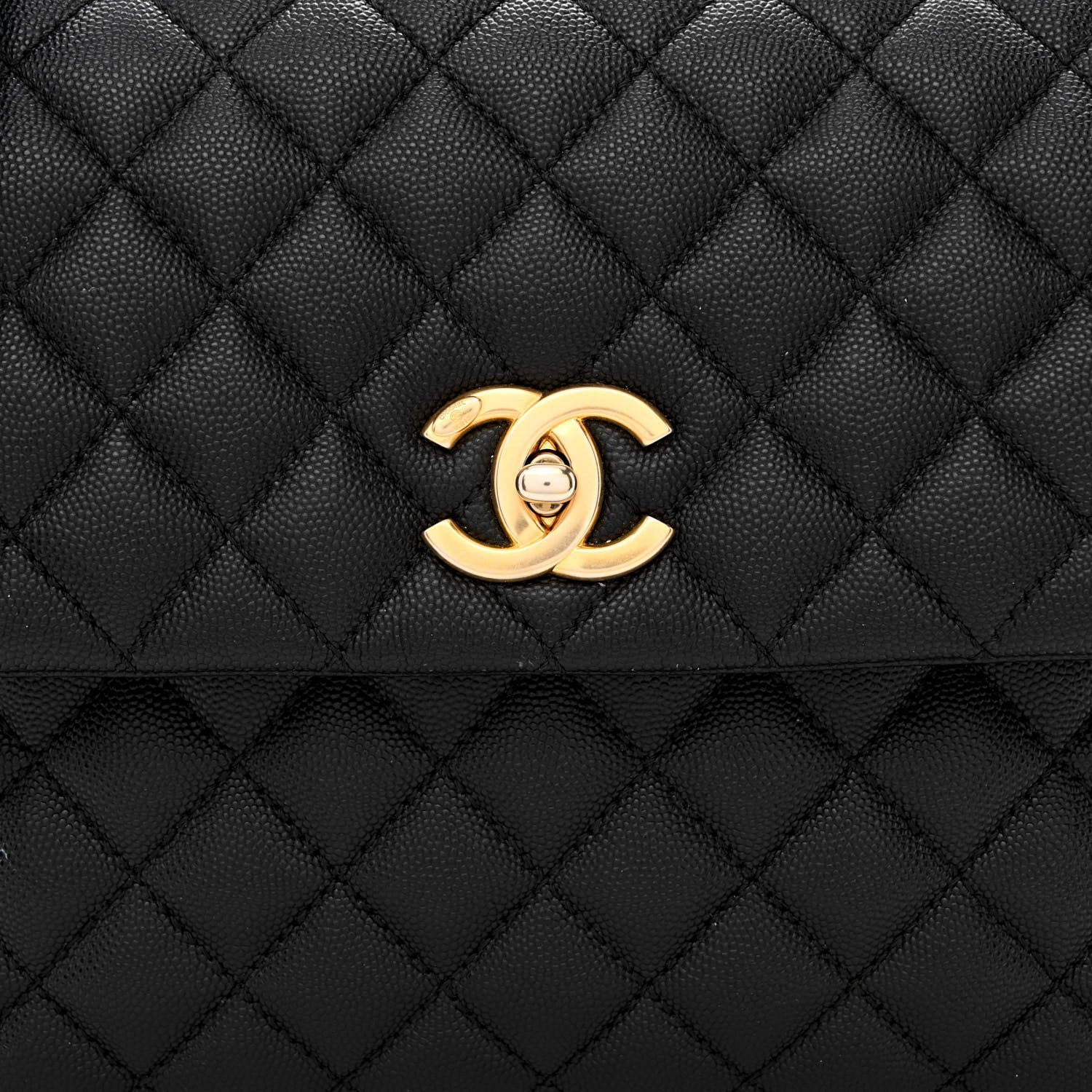 Chanel Caviar Quilted Medium Coco Handle Flap Black 8 of 10