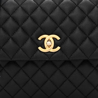 Chanel Caviar Quilted Medium Coco Handle Flap Black 8 of 10