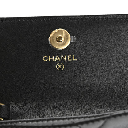 Chanel Lambskin Quilted Flap Card Holder With Cuff Black 6 of 10