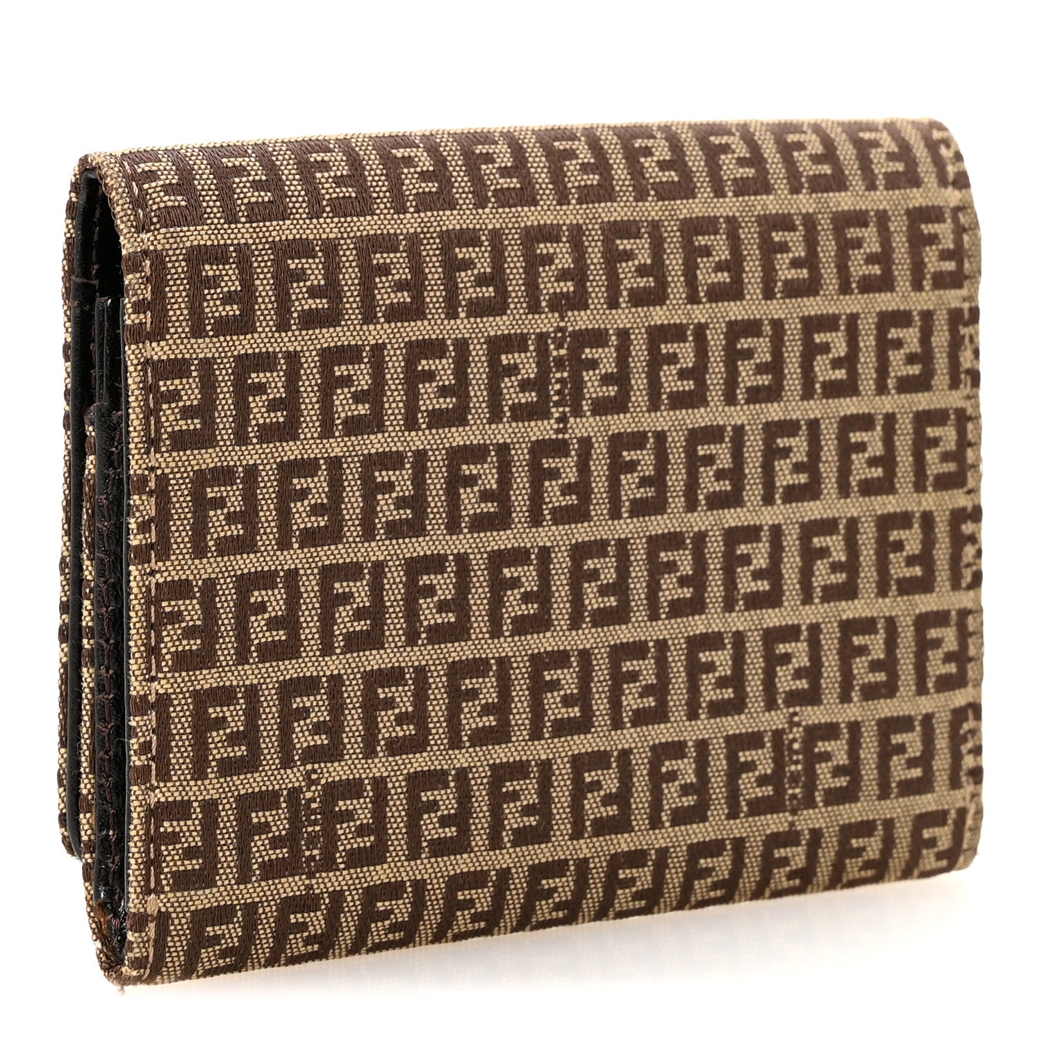 Fendi Zucchino Compact Wallet Toro Mogano Panna 6 of 15