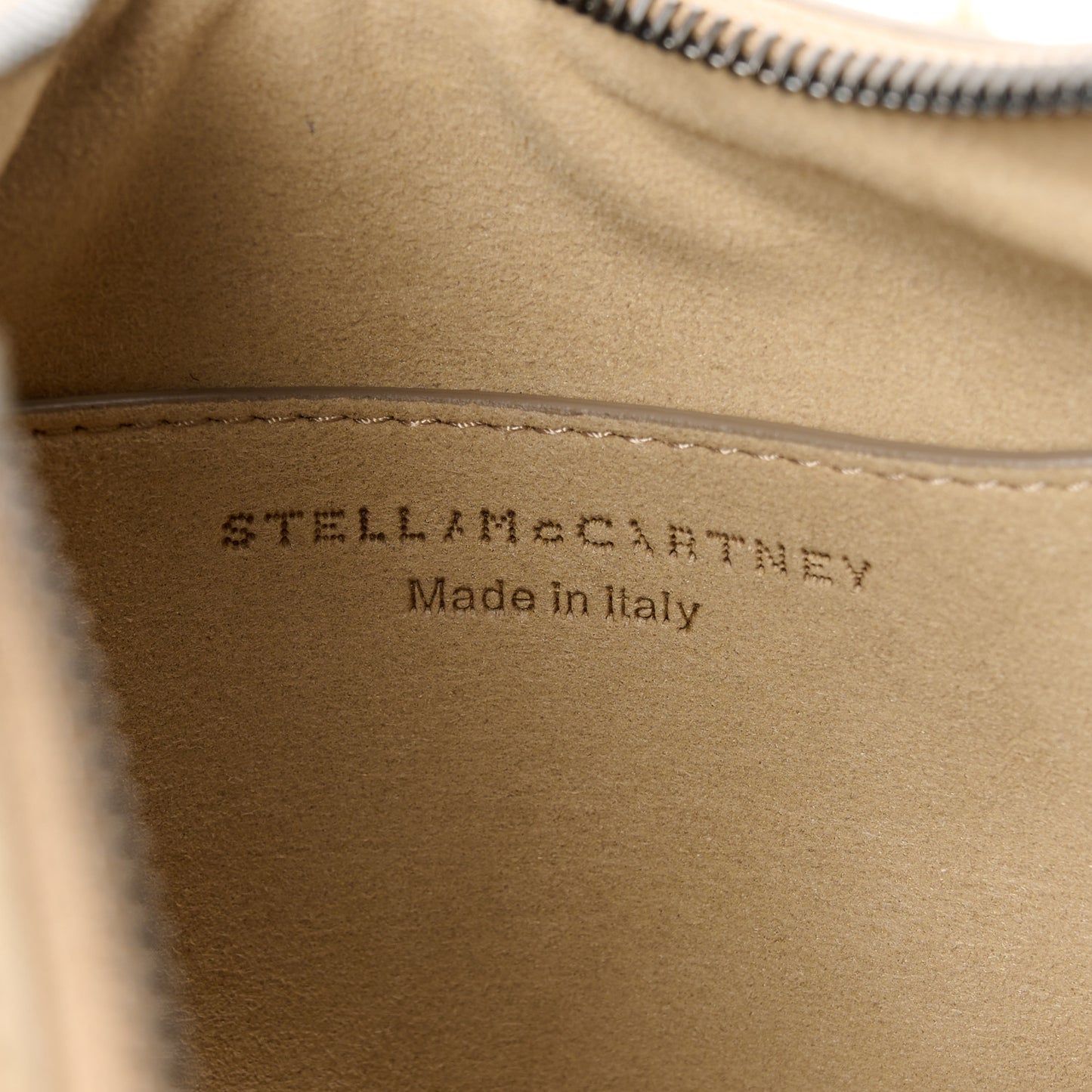 STELLA MCCARTNEY Eco Fur Mini Striped Shoulder Bag Camel