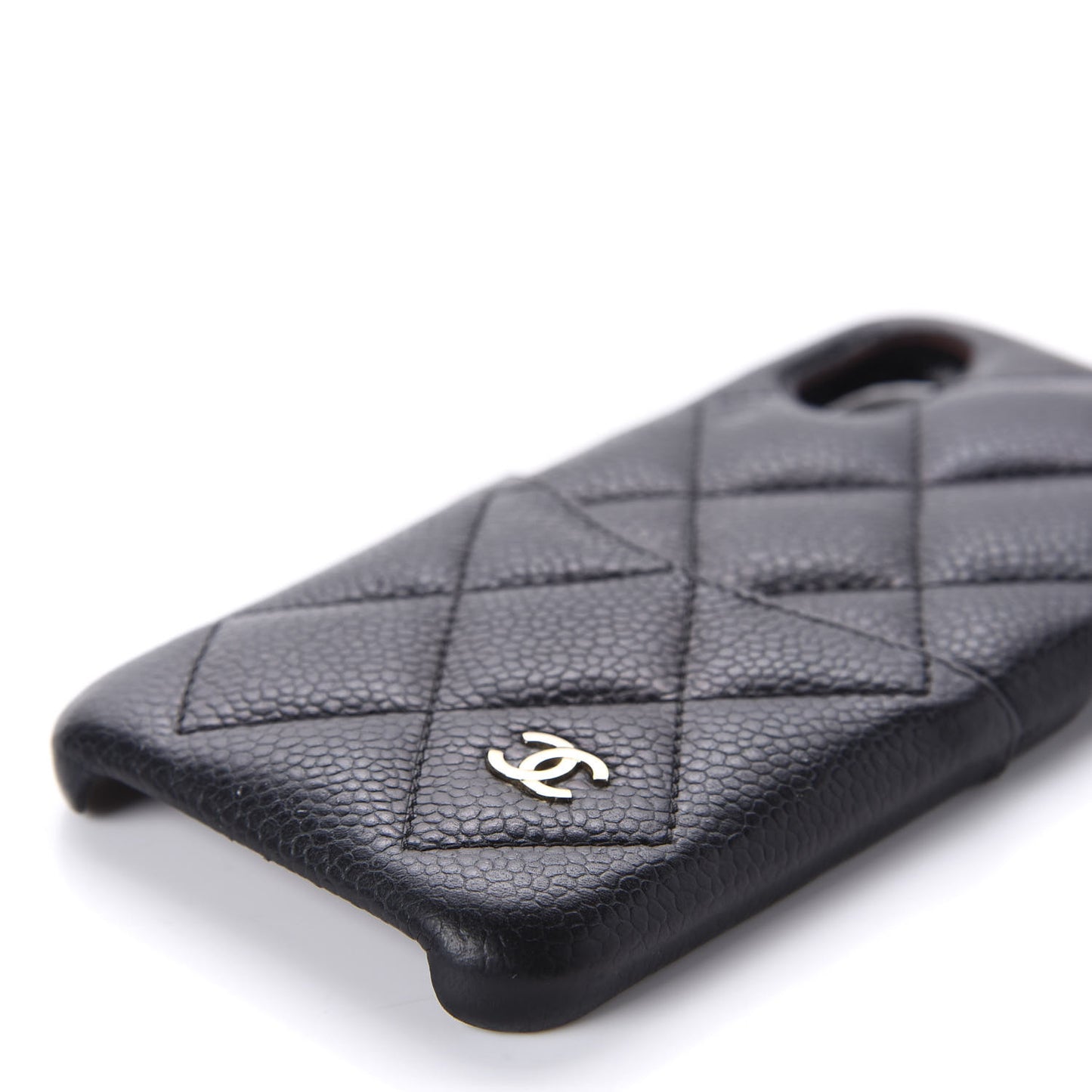 Caviar Quilted iPhone X Coco Tech Case Black
