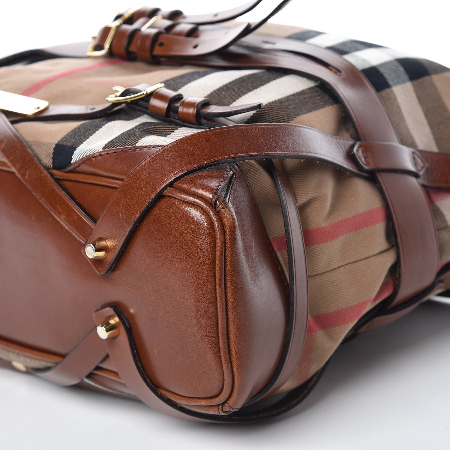 Burberry House Check Bridle Calfskin Medium Gosford Hobo Dark Tan 11 of 20