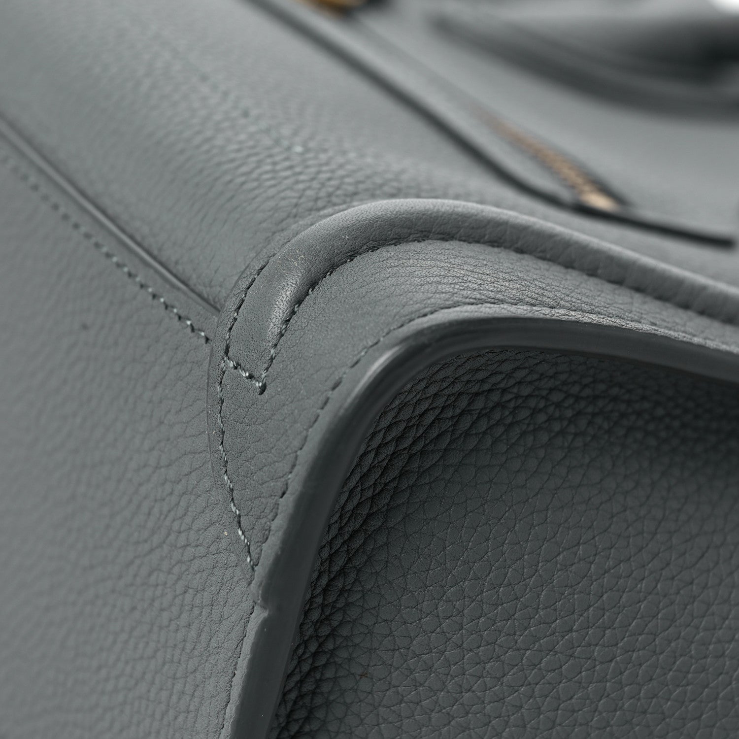 Celine Drummed Calfskin Nano Luggage Kohl 12 of 12
