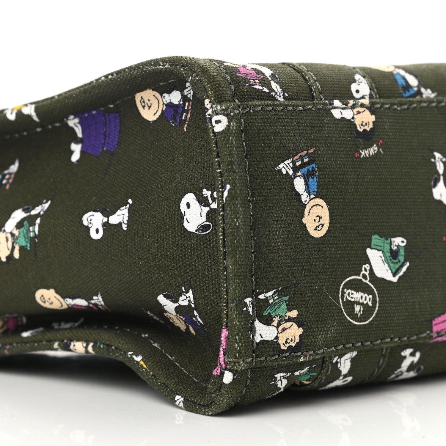 Marc Jacobs X PEANUTS Canvas Small Characters Tote Bag Green 7 of 11