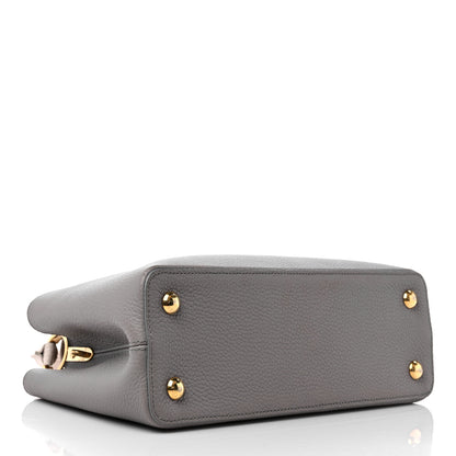 Louis Vuitton Taurillon Capucines MM Steeple Gray 4 of 13