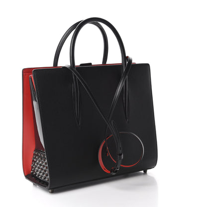 Christian Louboutin Calfskin Empire Patent Studded Medium Paloma Black 3 of 11