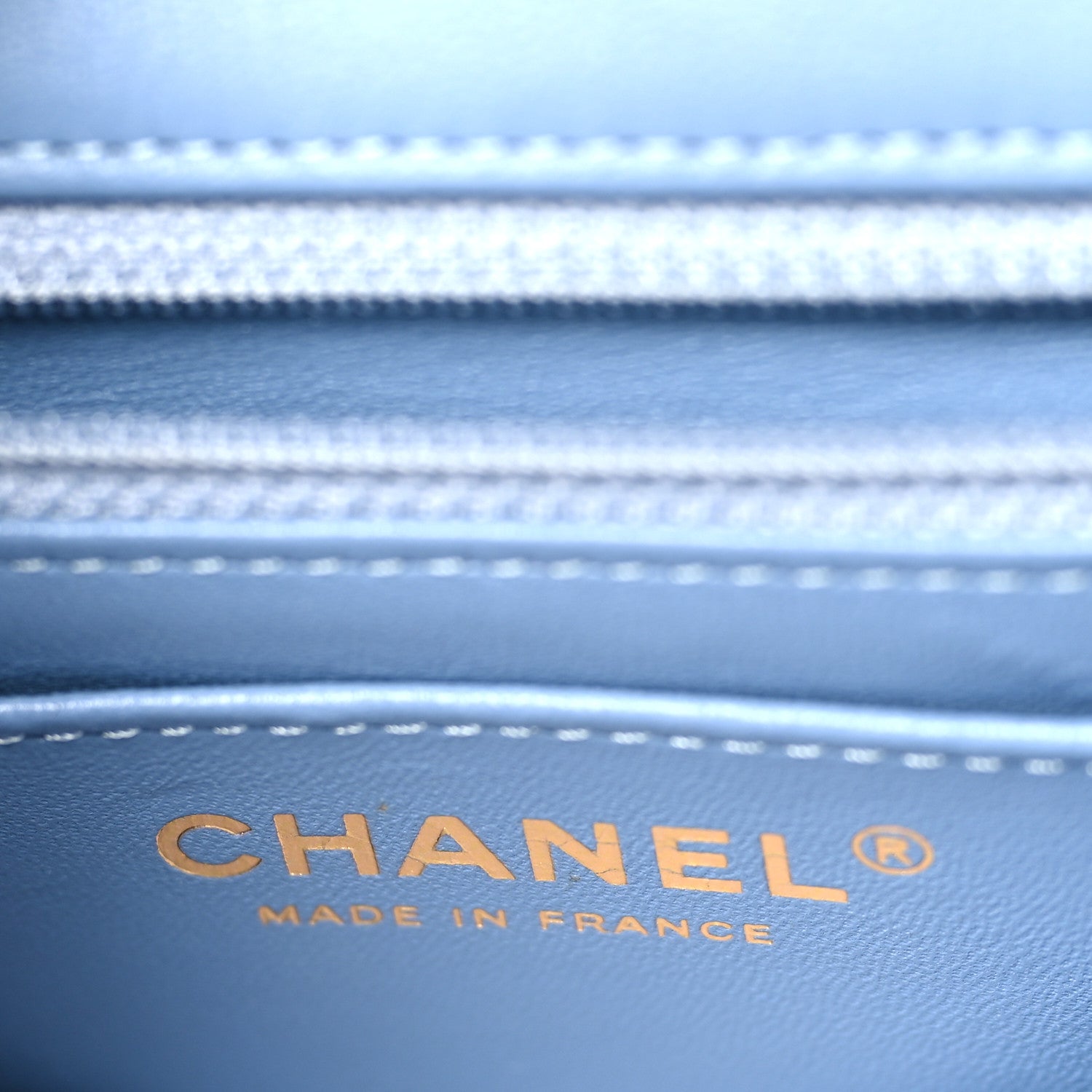 Chanel Printed Denim Quilted Mini Rectangular Flap Light Blue 6 of 9
