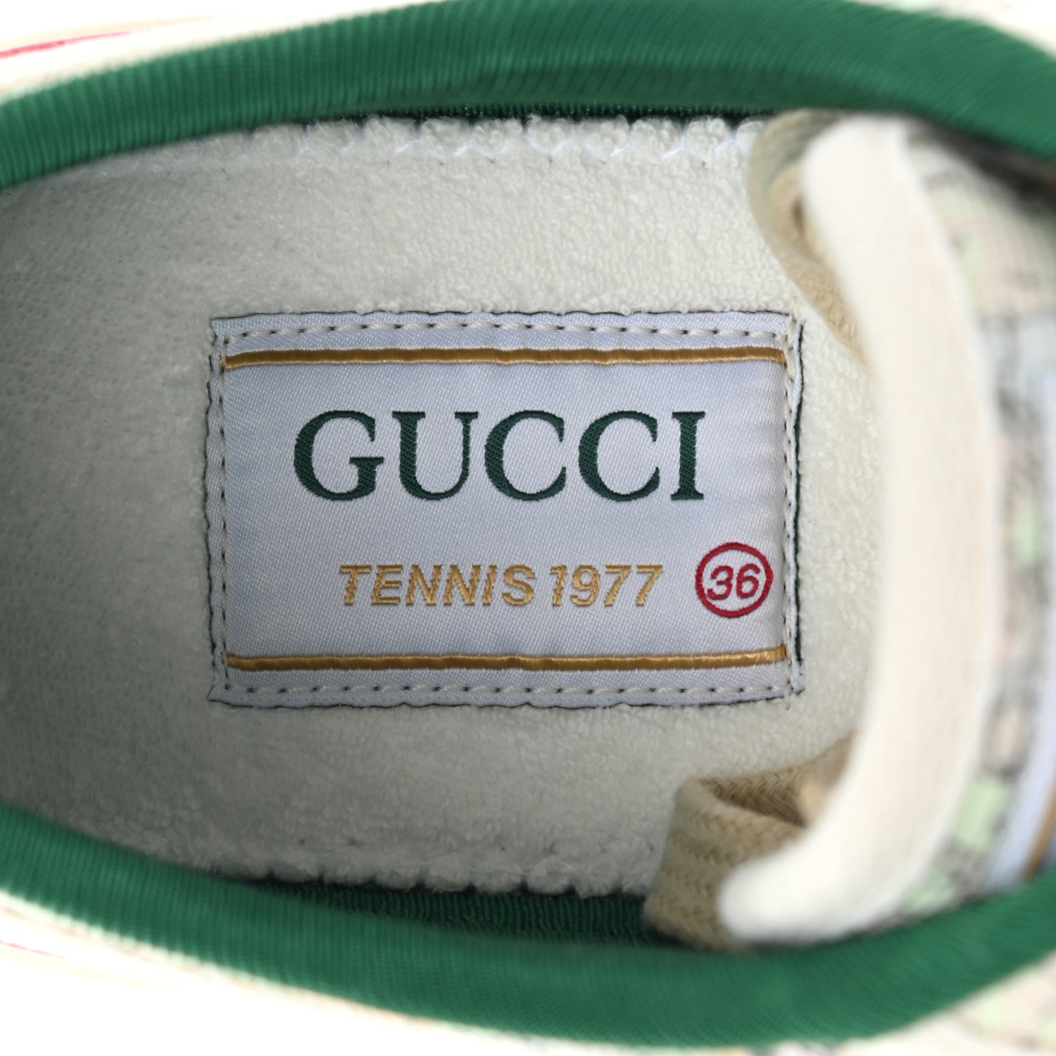 Gucci X LIBERTY OF LONDON Canvas Web Tracy Print Womens 1977 Tennis Sneakers 36 Mint Peach Mystic White 7 of 9
