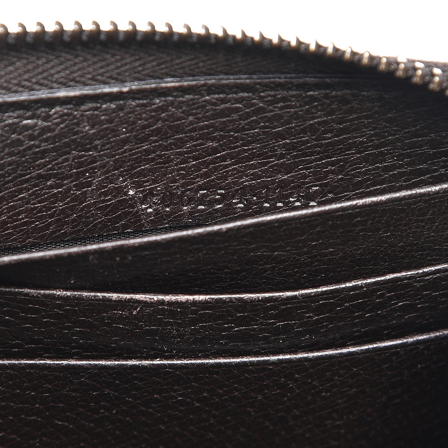 Calfskin Rania Web Zip Around Wallet Dark Brown