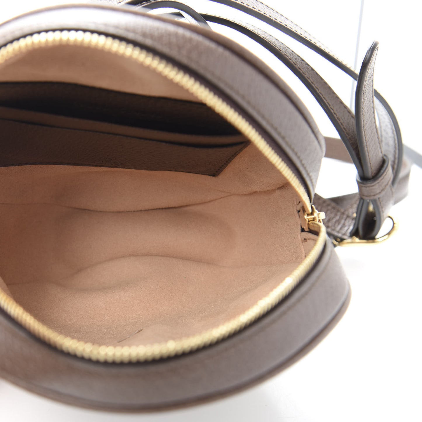 GG Supreme Monogram Web Mini Ophidia Round Backpack Brown