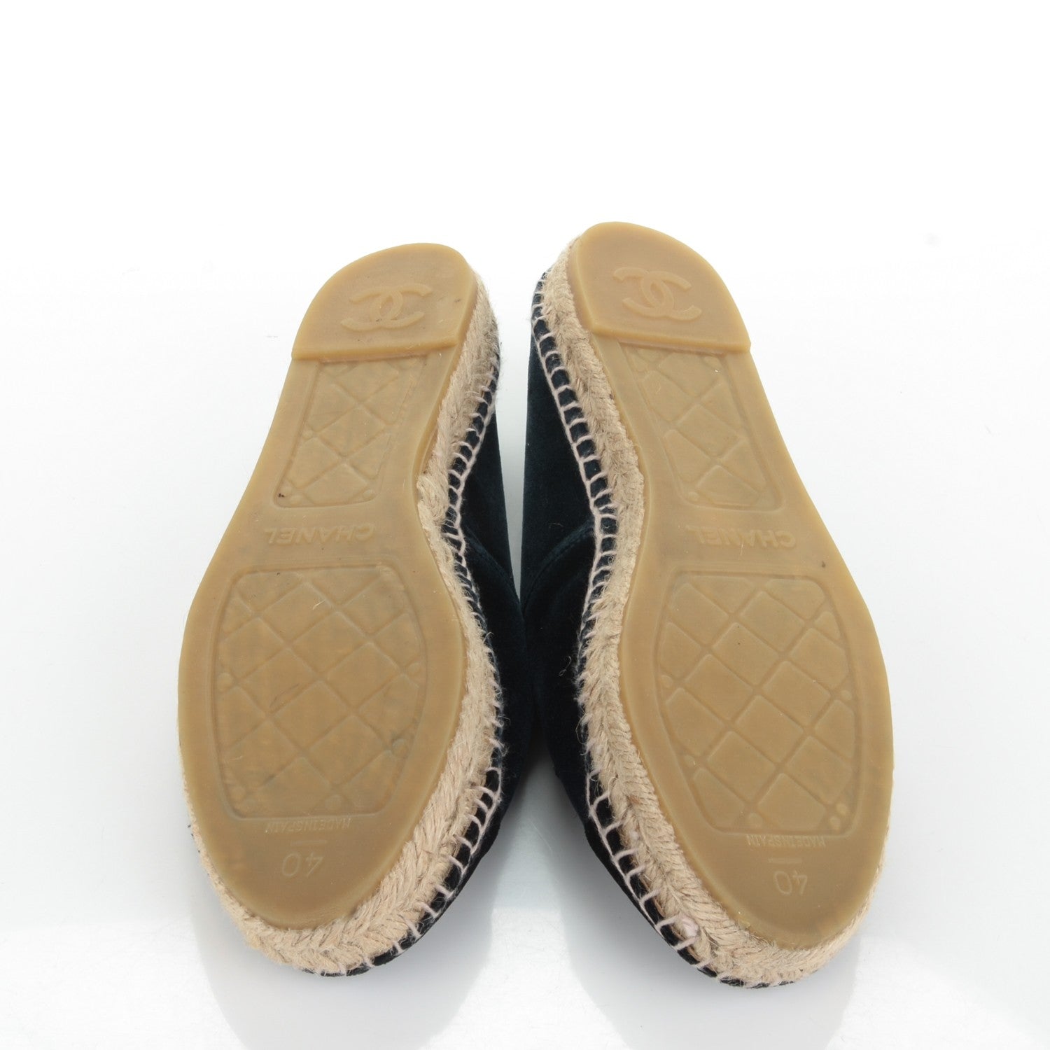 Chanel Velvet CC Espadrilles 40 Dark Navy Black 5 of 10
