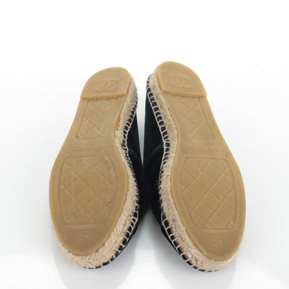 Chanel Velvet CC Espadrilles 40 Dark Navy Black 5 of 10
