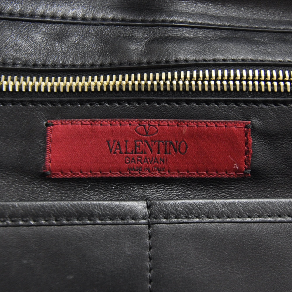Leather Rockstud Tote Black