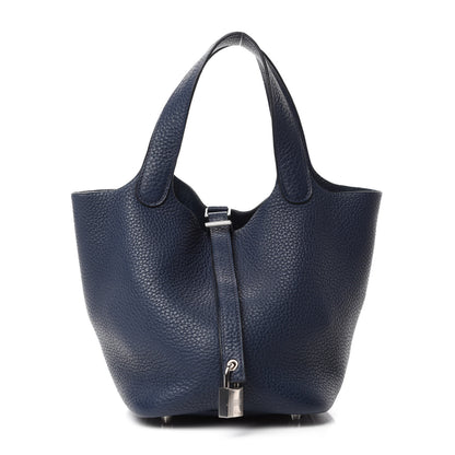 Hermes Taurillon Clemence Picotin Lock 18 PM Bleu Abysse 1 of 10