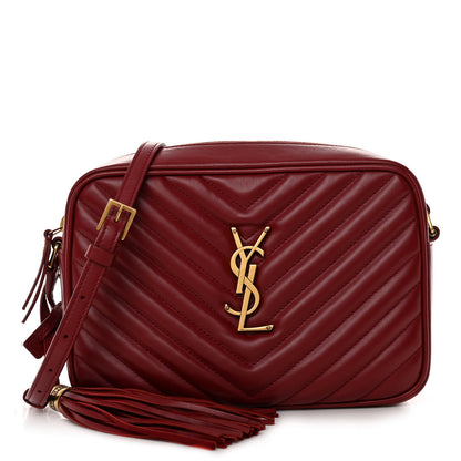 Saint Laurent Calfskin Matelasse Monogram Lou Camera Bag Red 1 of 10