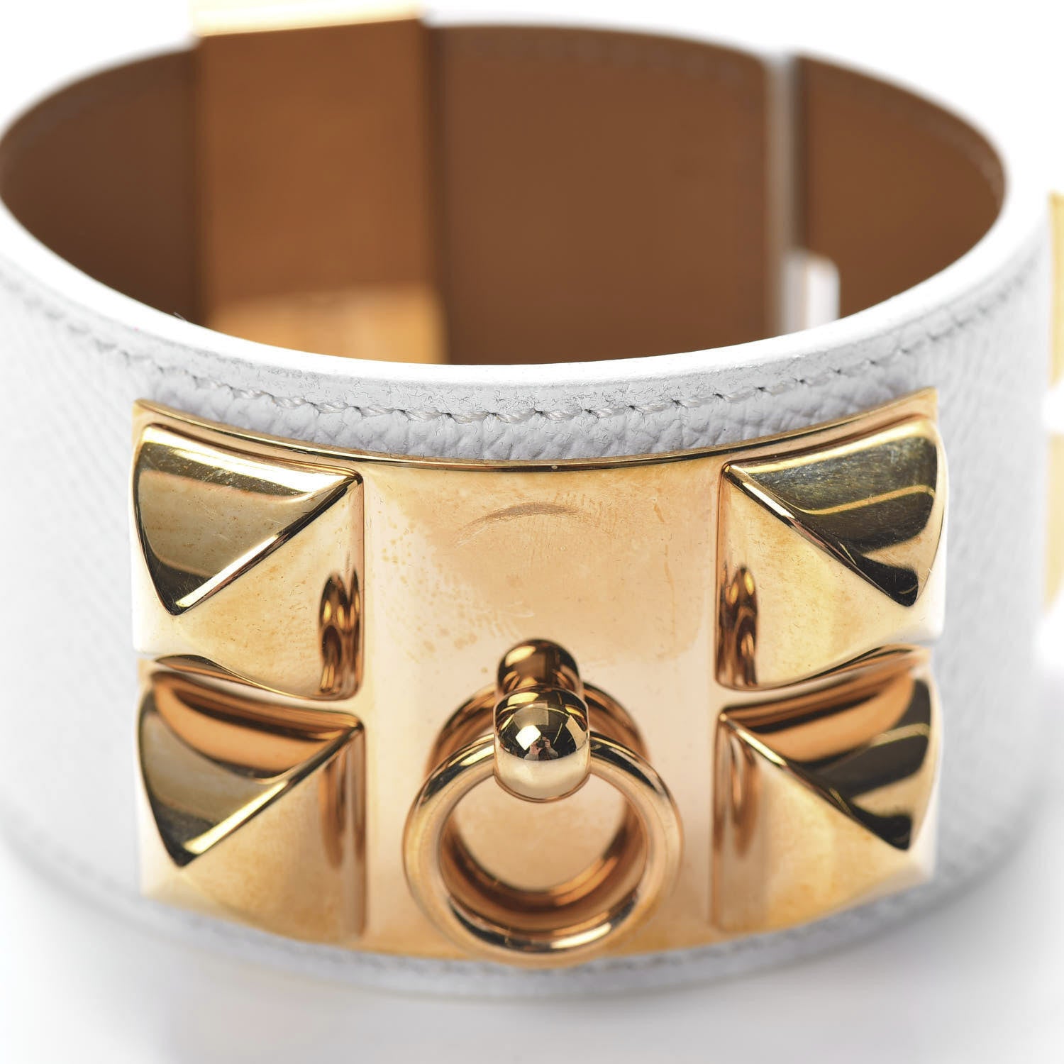 Hermes Epsom Collier de Chien CDC Bracelet T2 White 7 of 8