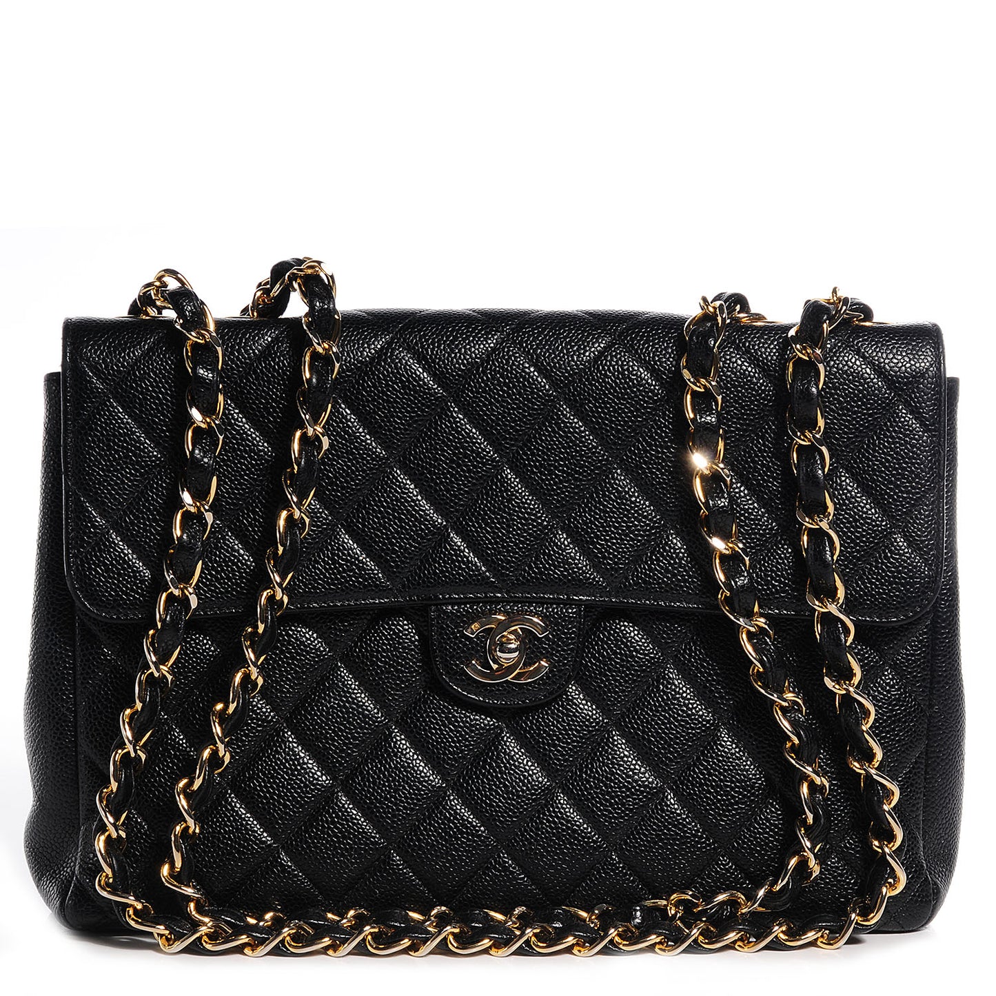 Caviar Jumbo Single Flap Black