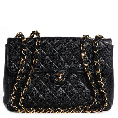 Chanel Caviar Jumbo Single Flap Black 1 of 9