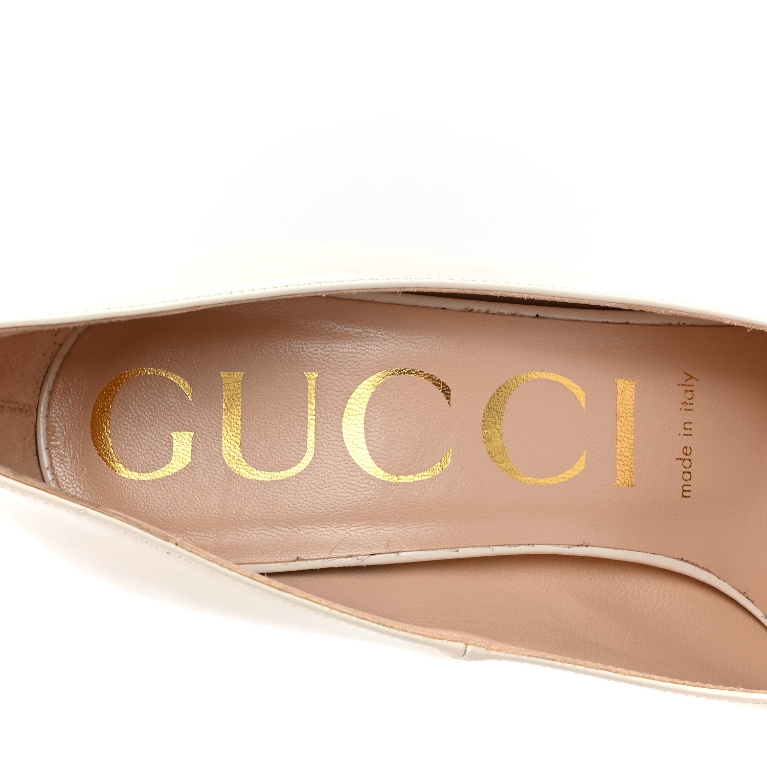 Gucci Regent Calfskin Crystal Removable Bow Elaisa Platform High Heel Pumps 37 White Magnolia 7 of 14