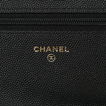 Chanel Caviar Suede Stitched Lady Coco Wallet On Chain WOC Black 6 of 12