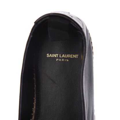 Saint Laurent Lambskin Mens Monogram Espadrilles 39 Black 6 of 9