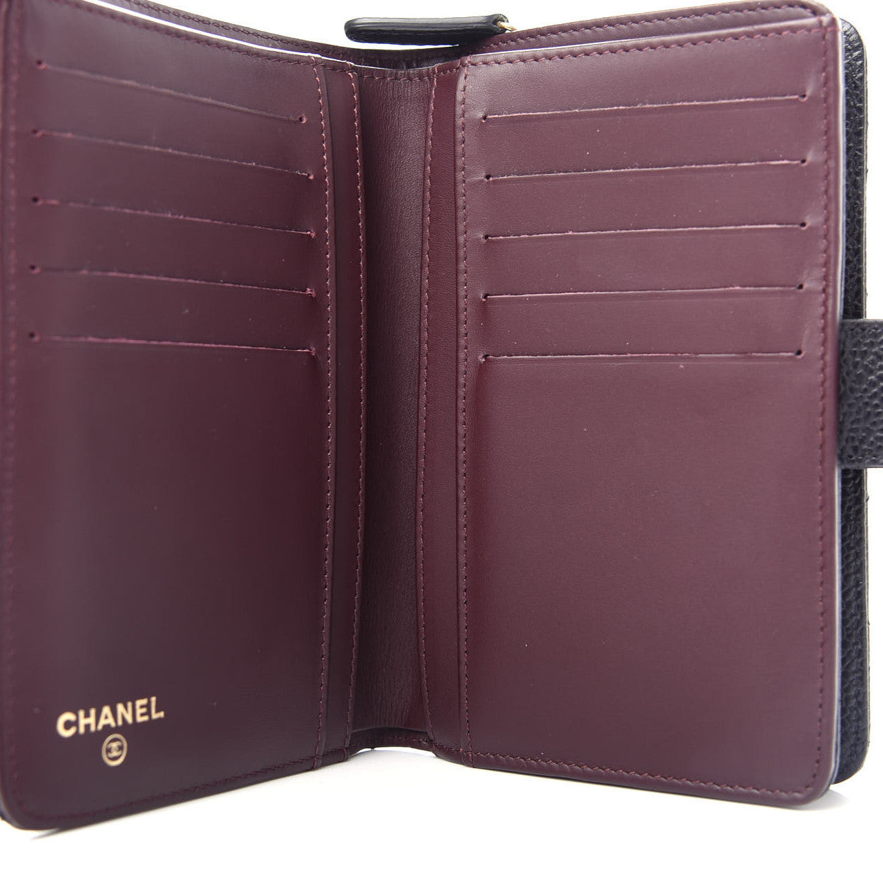 Caviar Quilted Zipped Pocket Wallet Black