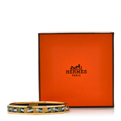 Hermes Enamel Printed Narrow Ribbon Bracelet 70 6 of 6