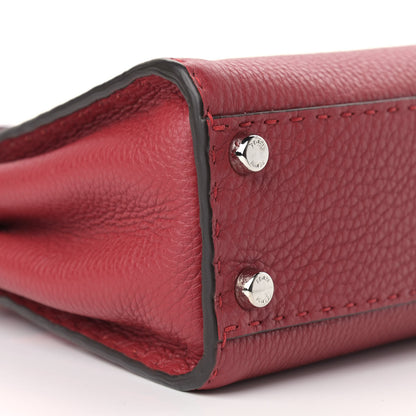 Fendi Cuoio Romano Selleria Bi-Color Mini Peekaboo Iconic Satchel Rosso Camelia 9 of 11