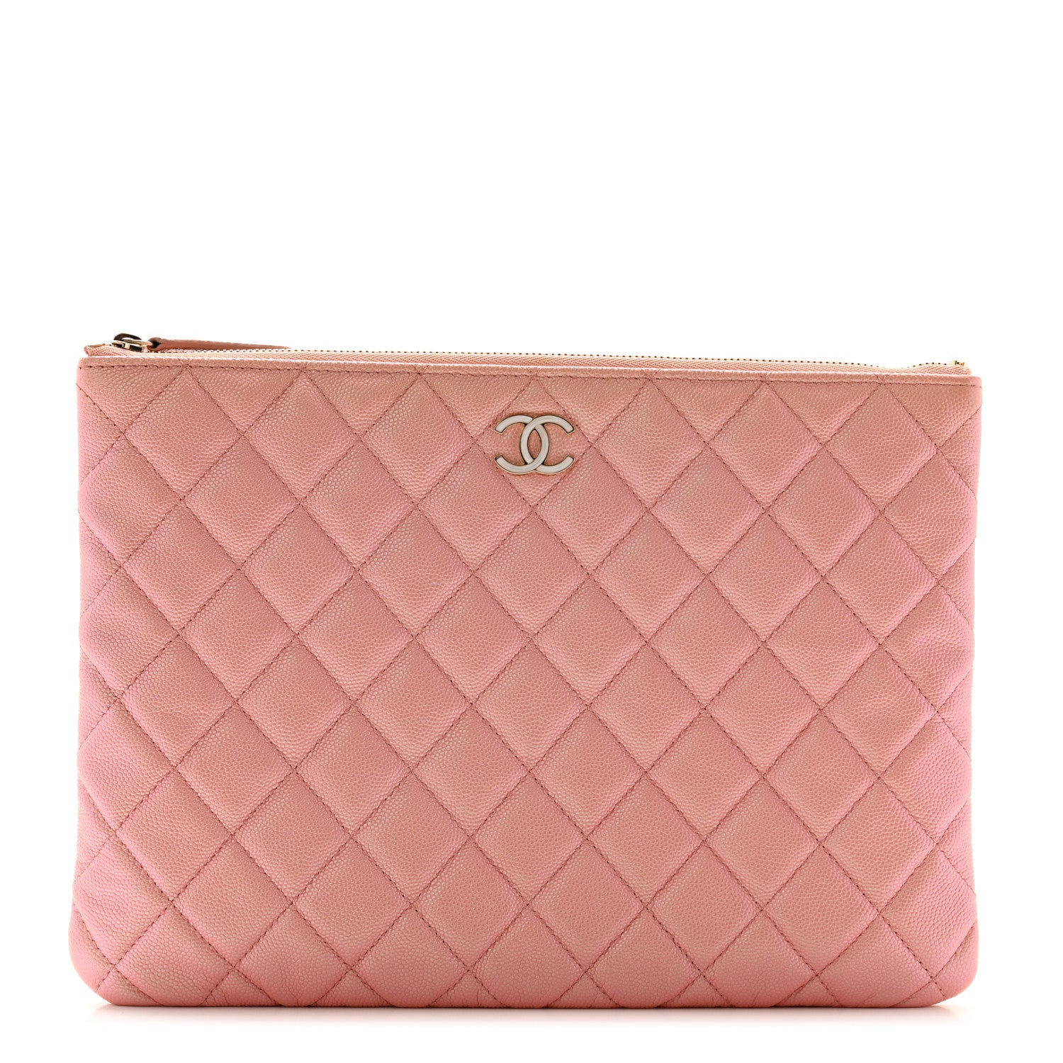 Chanel Iridescent Caviar Quilted Medium Cosmetic Case Rose Pink 1 of 11