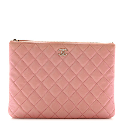 Chanel Iridescent Caviar Quilted Medium Cosmetic Case Rose Pink 1 of 11