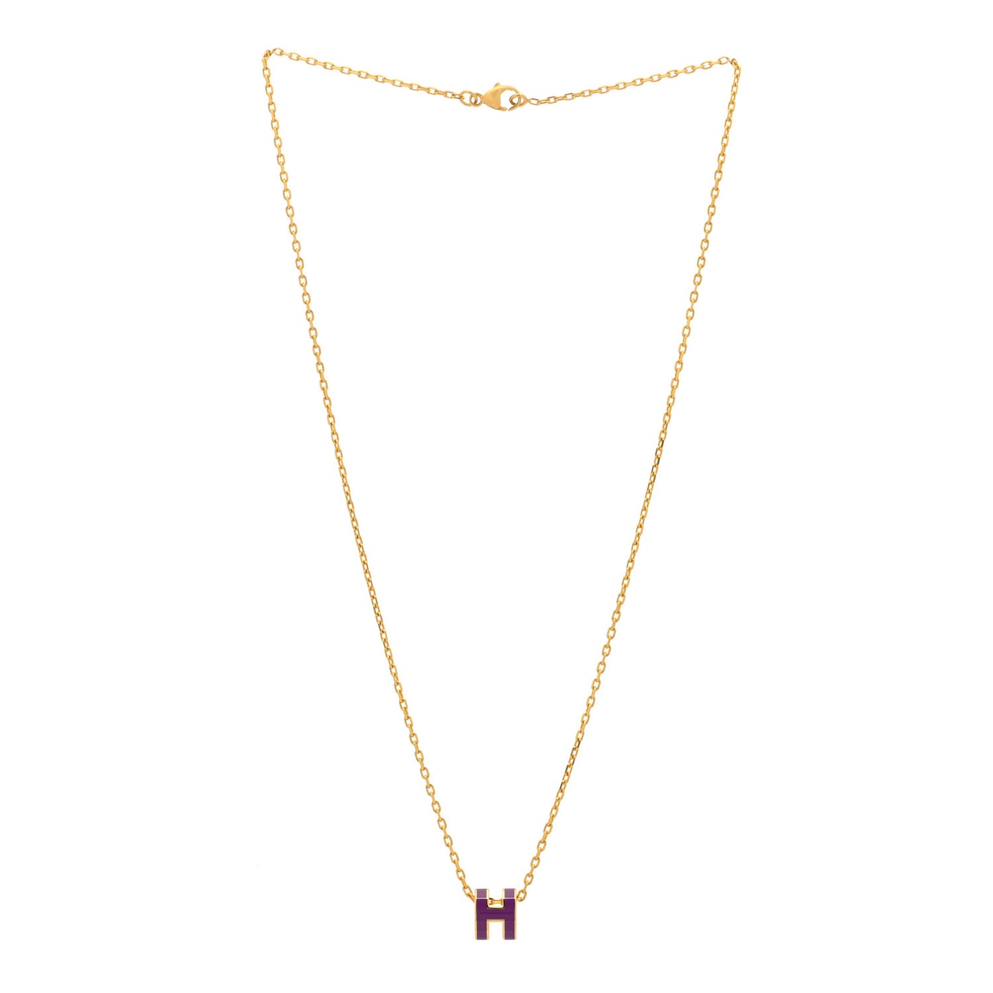 Lacquered Gold Mini Pop H Pendant Necklace Anemone