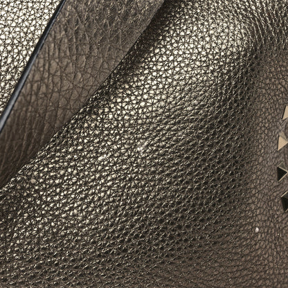 Valentino Garavani Metallic Pebbled Calfskin Large Rockstud Flip-Lock Messenger Bag Sasso 10 of 10