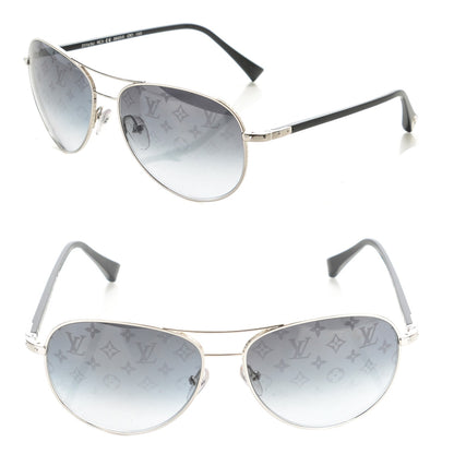 Louis Vuitton Monogram Conspiration Pilote Sunglasses Z0165U Argent 1 of 4