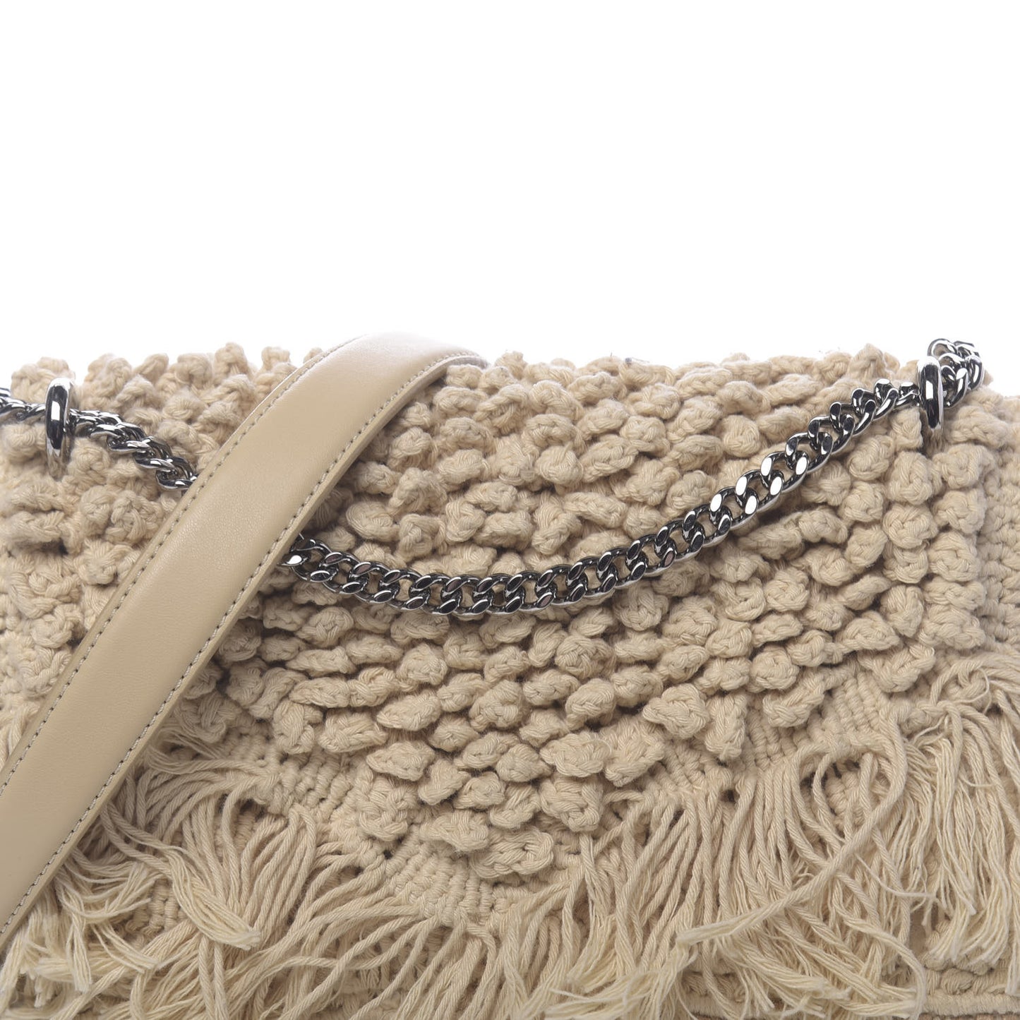 Macrame Mini Falabella Shoulder Bag Egg White