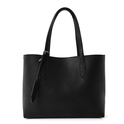 Burberry Grainy Calfskin Haymarket Check Small Reversible Tote Black 10 of 15