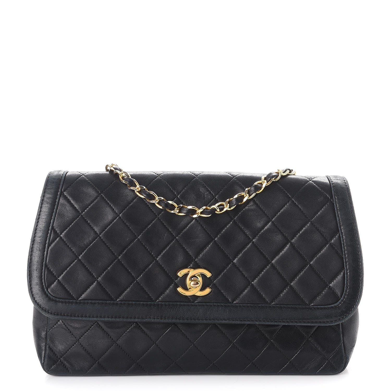 Chanel Lambskin Quilted Medium Single Flap Black 1 of 15