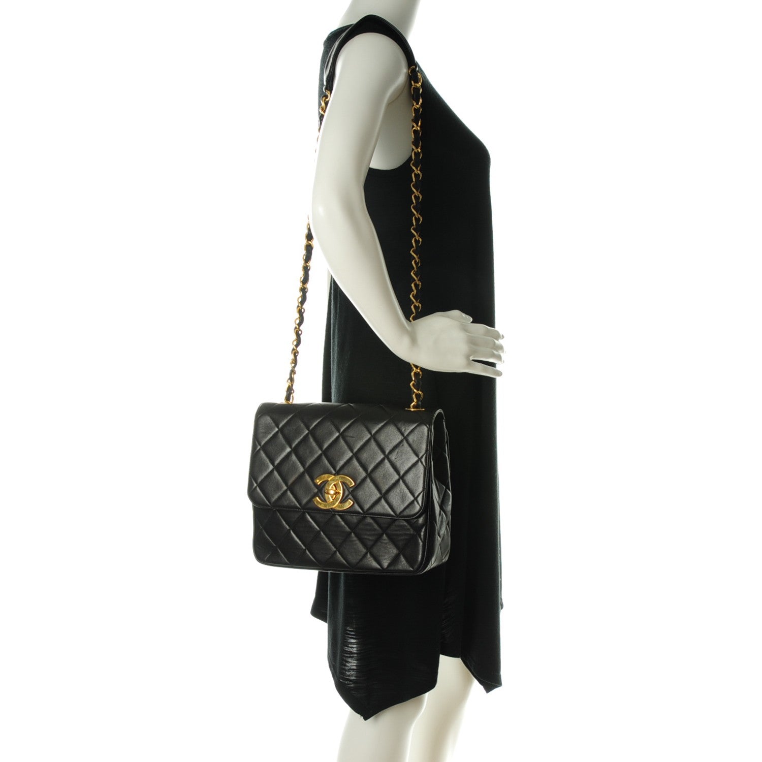 Chanel Lambskin Quilted Shoulder Flap Black 2 of 8